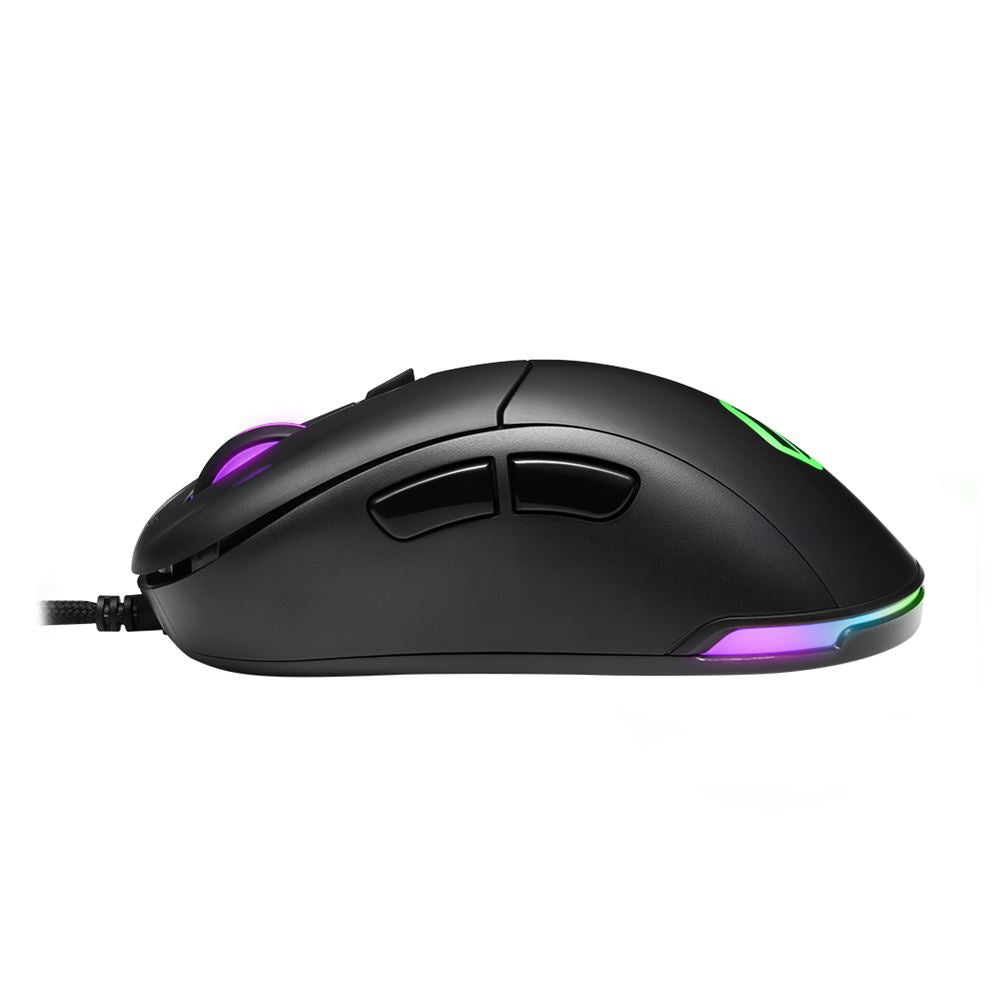 Mouse Gaming Sharkoon Light2 100 vista lateral izquierda con acabado negro