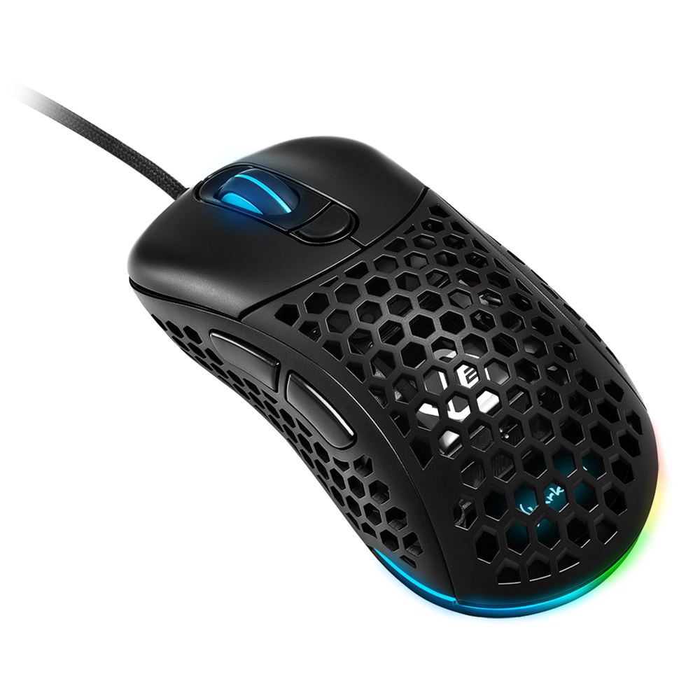 Mouse Sharkoon Light² 200 vista superior con estructura tipo panal y botones