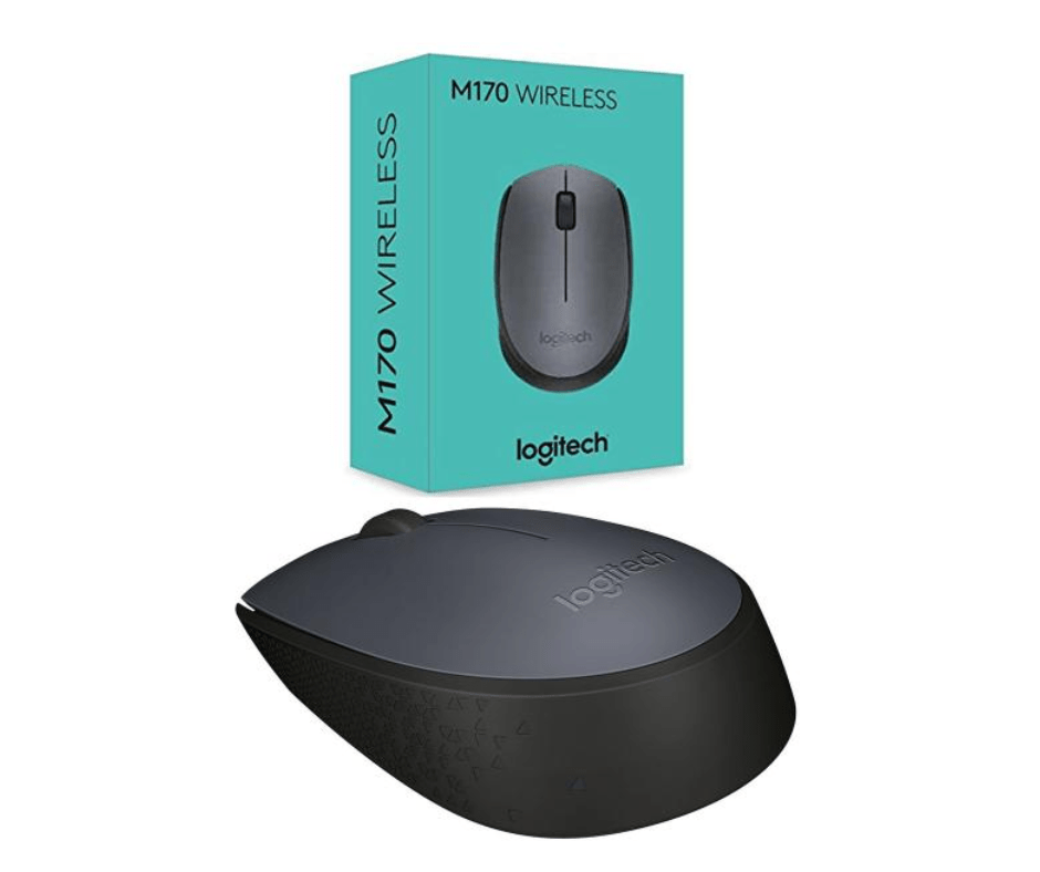 Mouse Logitech M170 vista lateral izquierda ergonomía ambidiestra