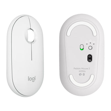 Mouse Logitech M350S vista lateral mostrando perfil ergonómico ambidiestro