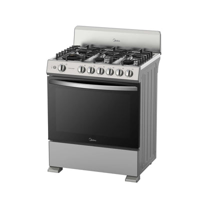Midea Cocina de Gas 30" 6 Quemadores Plateada, MGS30FS1BIABGF-CA