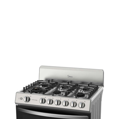 Midea Cocina de Gas 30" 6 Quemadores Plateada, MGS30FS1BIABGF-CA