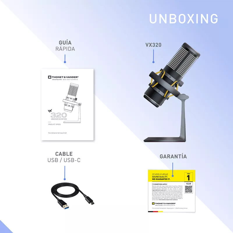 Micrófono RGB Thonet & Vander VX320 USB