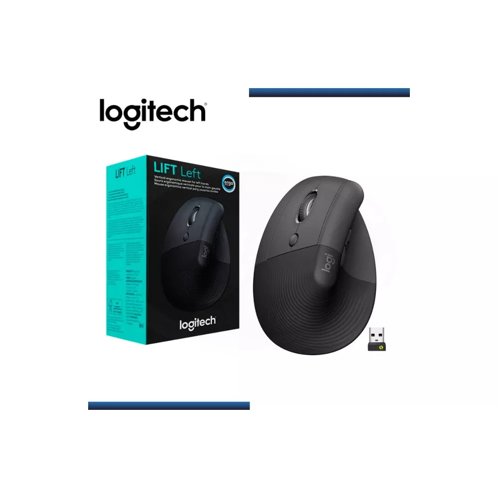 Mouse Logitech Lift Vertical Ergonomic | Inalámbrico | Bluetooth + Receptor | Para Zurdos