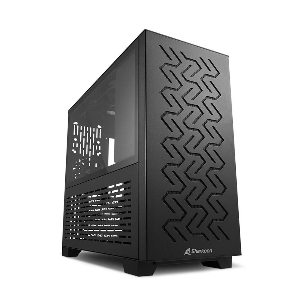 Case Sharkoon MS-Z1000 BK | Micro-ATX | Panel lateral de vidrio templado | Gestión de cables eficiente | USB 3.0 frontal