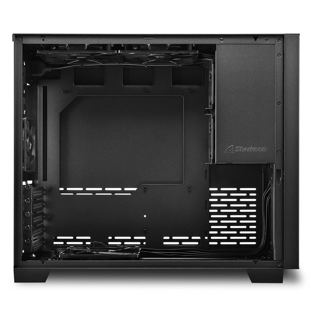 Case Sharkoon MS-Z1000 BK | Micro-ATX | Panel lateral de vidrio templado | Gestión de cables eficiente | USB 3.0 frontal