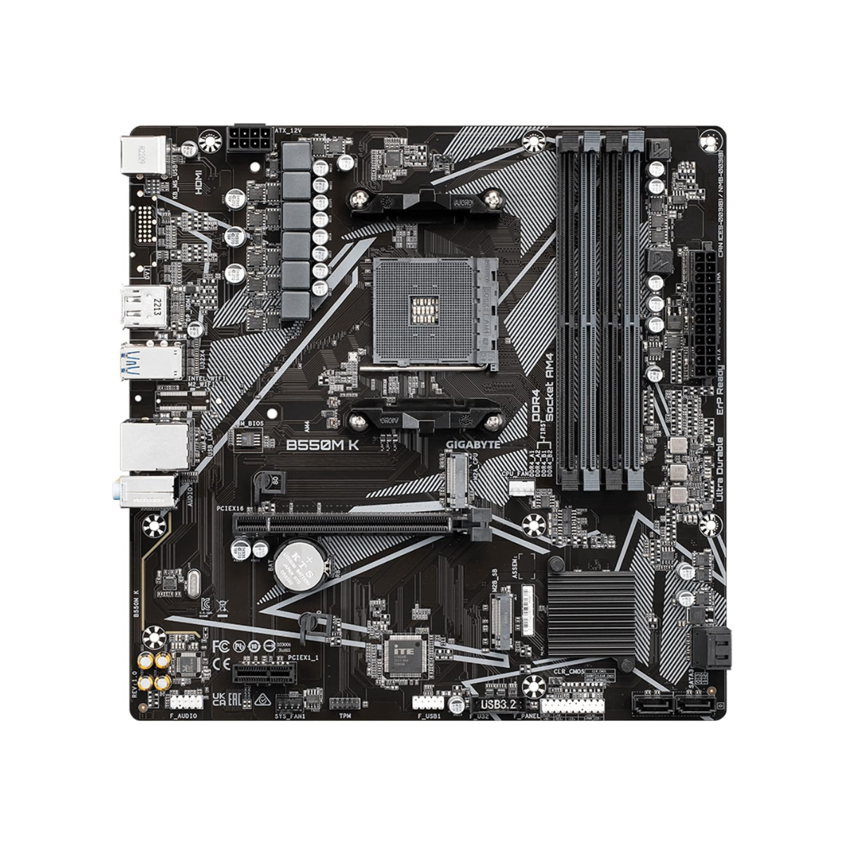 Tarjeta Madre Gigabyte B550M K | AM4 | Micro-ATX | DDR4 | PCIe 4.0 | HDMI | USB 3.2