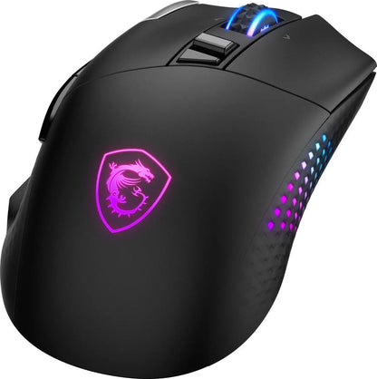 MSI Versa Pro mouse gaming vista lateral derecha mostrando botones laterales