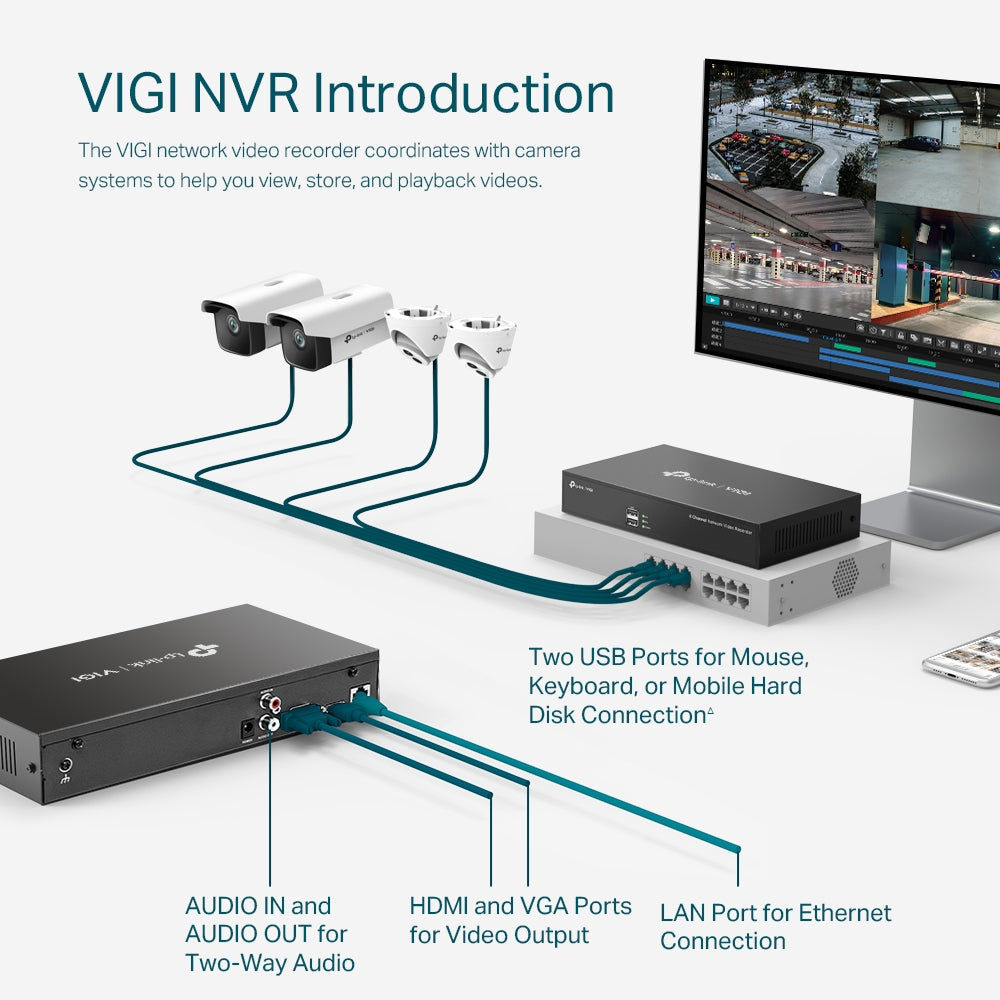 Grabadora NVR VIGI de 8 canales TP-Link, VIGI NVR1008H