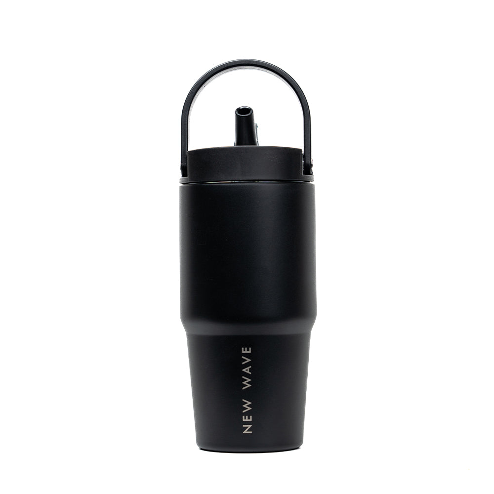 Vaso térmico New Wave 600ml con tapa hermética y pajilla, ideal para viaje