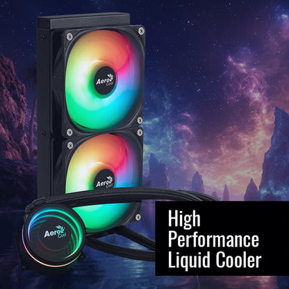 Enfriamiento Líquido RGB AeroCool Oasis L240 BK | 240mm | 2 en 1 | Iluminación RGB