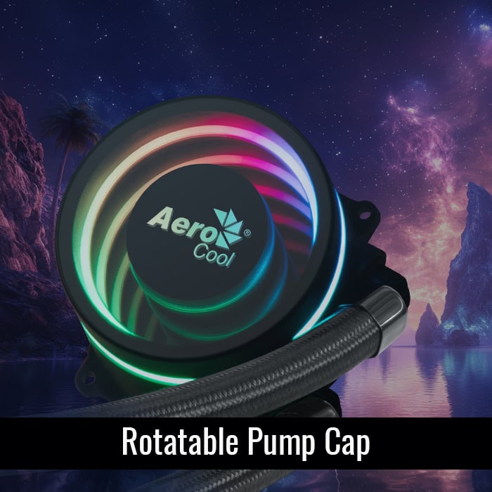 Enfriamiento Líquido RGB AeroCool Oasis L240 BK | 240mm | 2 en 1 | Iluminación RGB