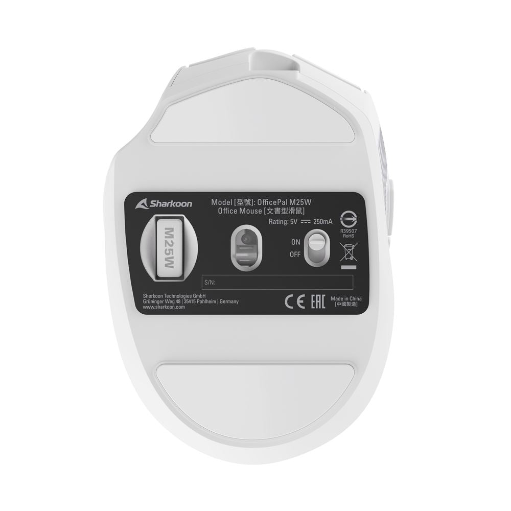 Receptor USB nano del mouse inalámbrico Sharkoon OfficePal M25W