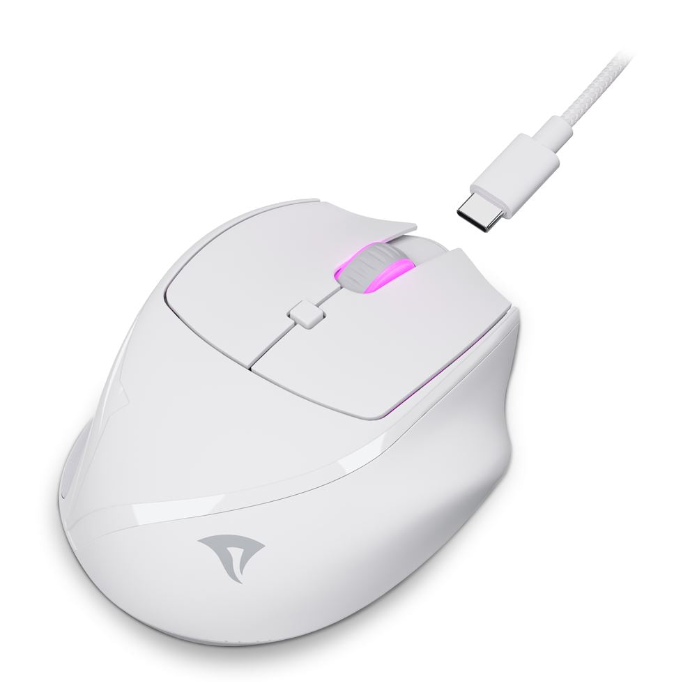 Vista superior del mouse Sharkoon OfficePal M25W con botones y rueda scroll