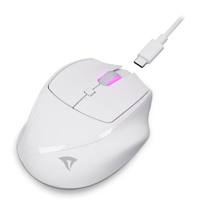 Vista superior del mouse Sharkoon OfficePal M25W con botones y rueda scroll
