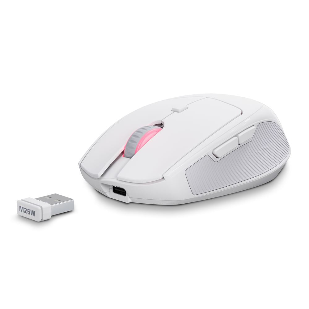 Mouse Sharkoon M25W vista trasera con sensor óptico 1600 DPI
