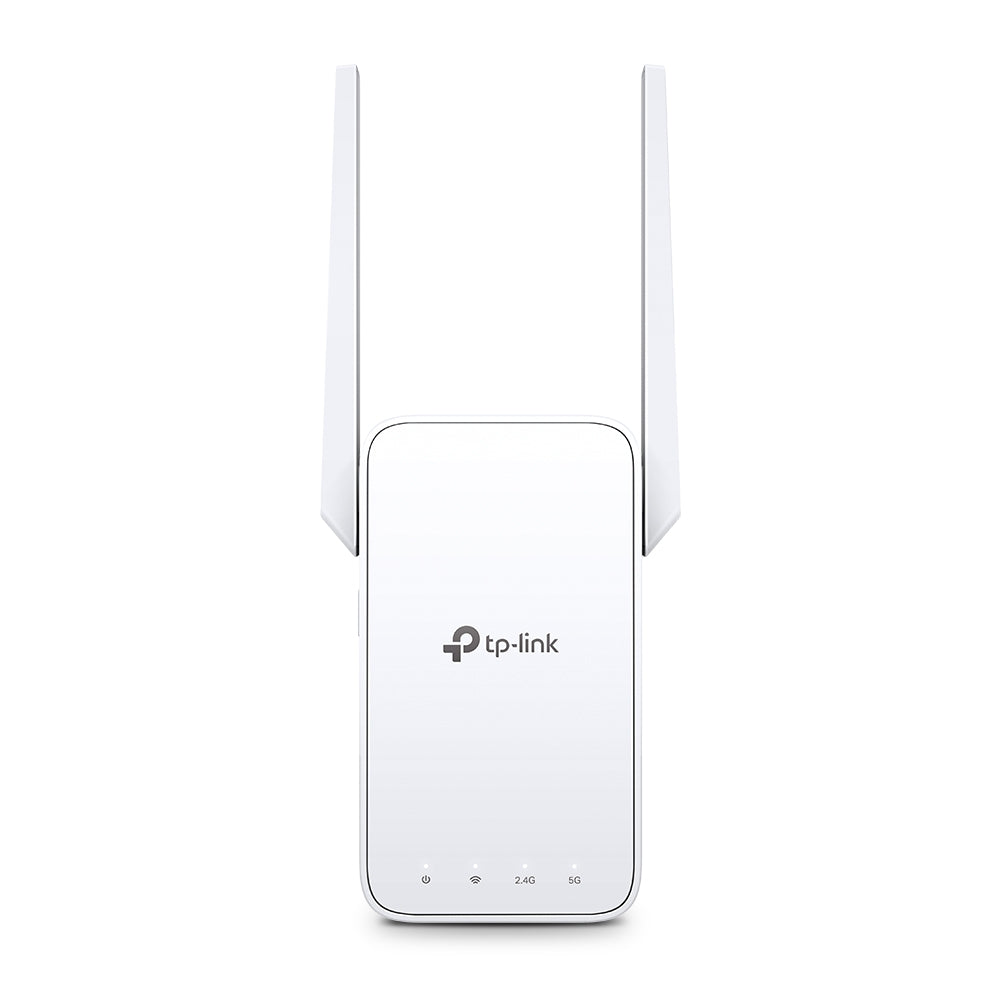 Amplificador WiFi TP-Link RE315 AC1200 vista frontal con indicadores LED