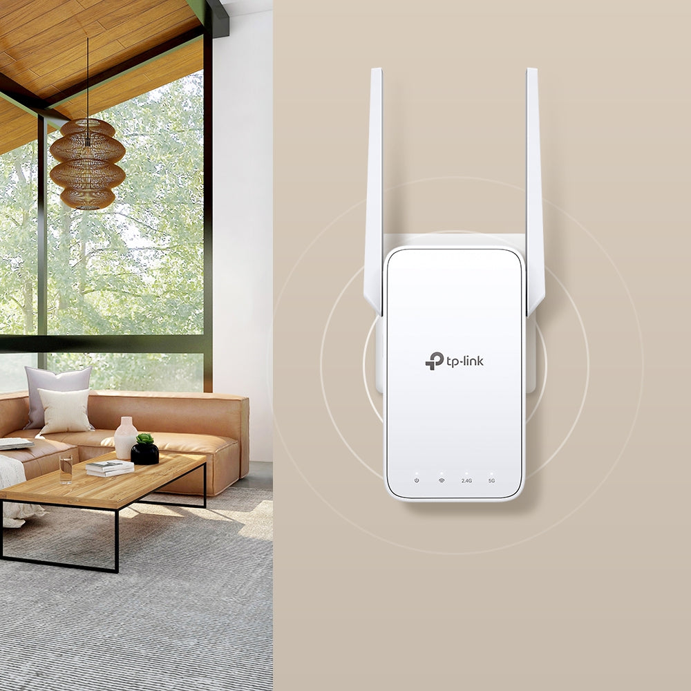 TP-Link RE315 vista de tres cuartos mostrando diseño compacto
