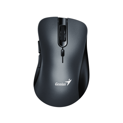 Mouse Genius RS2 Ergo 8100S gris vista frontal con diseño ergonómico para mano derecha