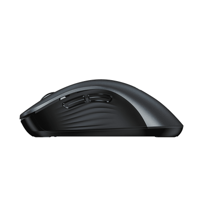 Mouse Genius RS2 Ergo 8100S gris vista trasera con receptor USB inalámbrico 2.4GHz