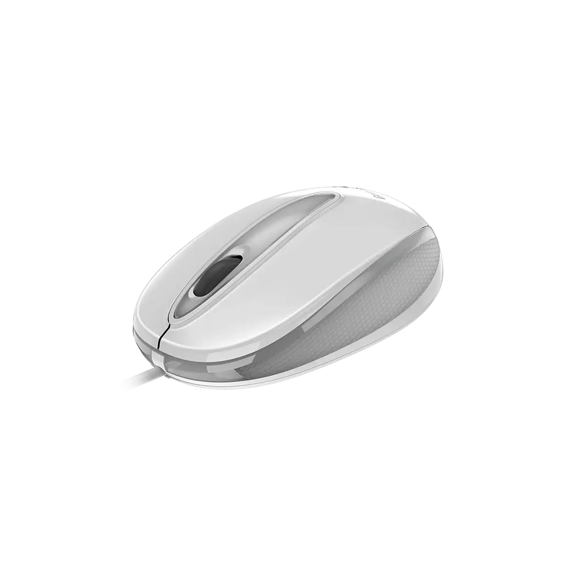 Mouse óptico Genius DX-Mini blanco vista superior con rueda scroll
