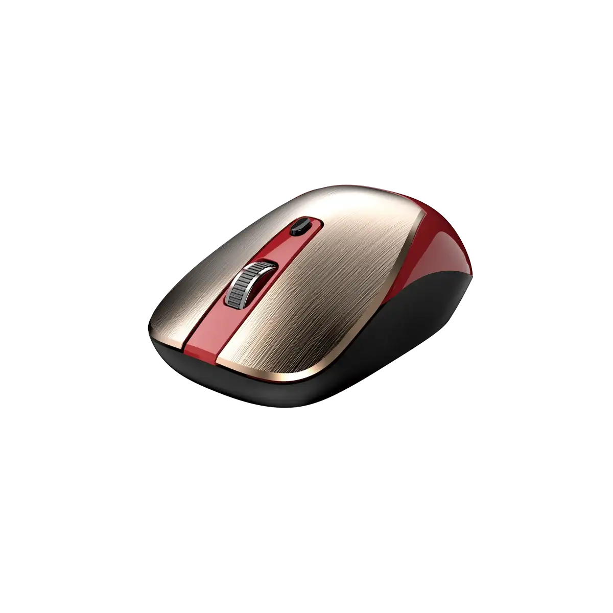Mouse Genius NX-7125 rojo vista lateral derecha con detalles del sensor óptico