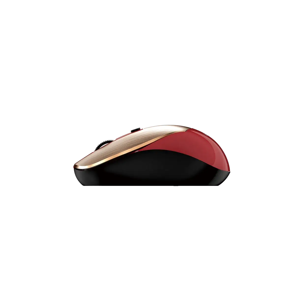 Empaque completo Genius NX-7125 con mouse rojo, receptor USB y batería AA