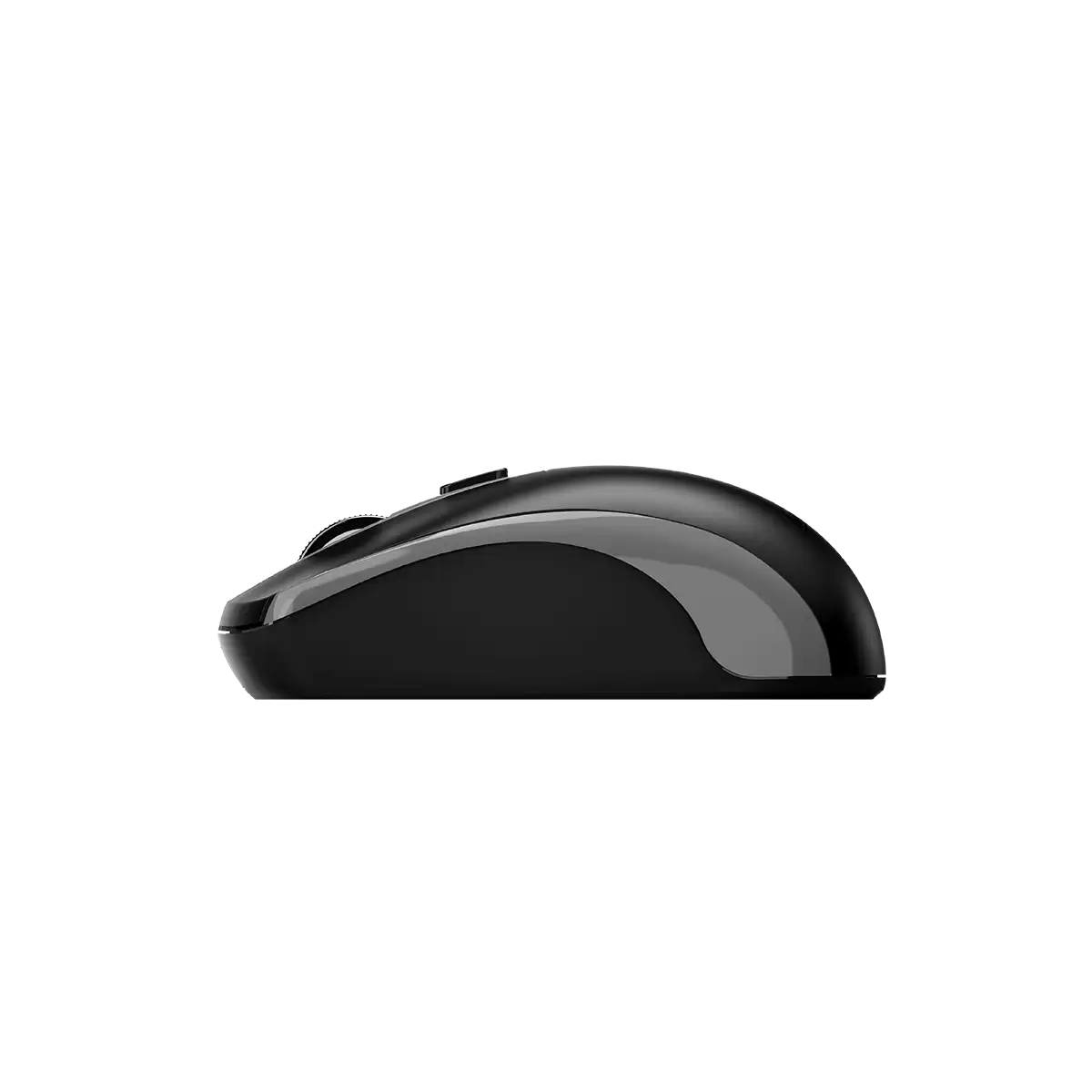 Mouse Genius ECO-8150 gris vista superior con rueda de desplazamiento
