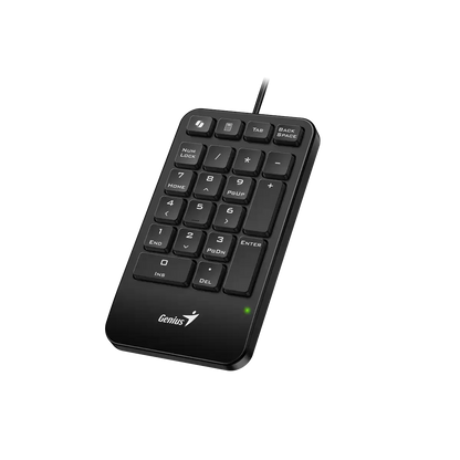 Vista superior del Genius NumPad 125 mostrando teclas tipo chocolate y diseño compacto