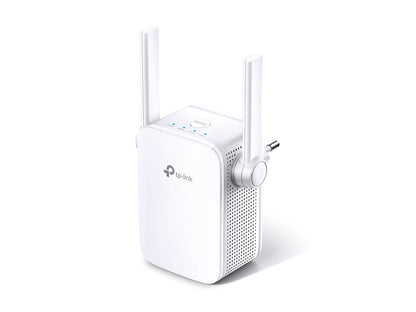 Amplificador WiFi TP-Link RE305 AC1200 vista frontal con indicadores LED