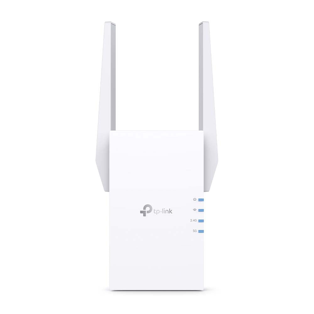 Repetidor TP-Link RE605X mostrando puerto Ethernet Gigabit lateral