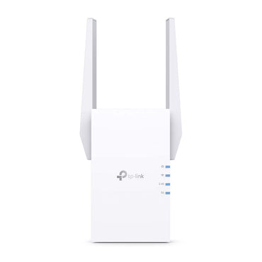 Repetidor TP-Link RE605X mostrando puerto Ethernet Gigabit lateral