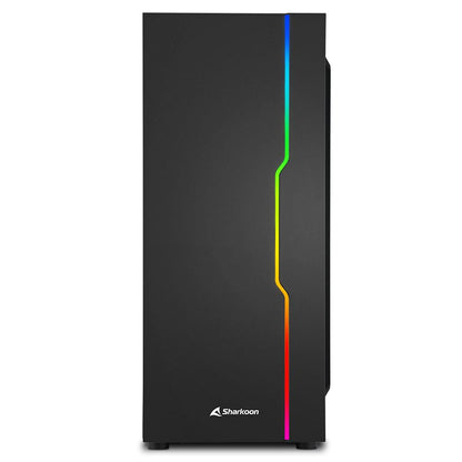 Case Sharkoon RGB Slider | ATX | Media Torre | Panel Vidrio Templado | RGB Frontal | Negro