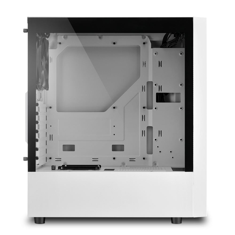 Case Sharkoon RGB Slider WH | ATX | Mid Tower | Línea RGB Frontal | Panel Lateral Vidrio Templado | Blanco