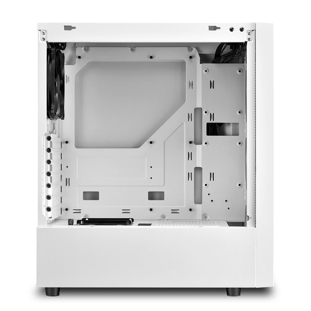 Case Sharkoon RGB Slider WH | ATX | Mid Tower | Línea RGB Frontal | Panel Lateral Vidrio Templado | Blanco