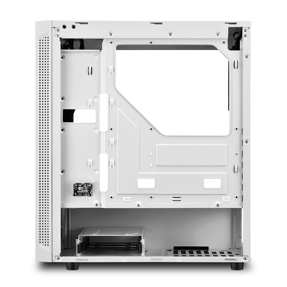 Case Sharkoon RGB Slider WH | ATX | Mid Tower | Línea RGB Frontal | Panel Lateral Vidrio Templado | Blanco