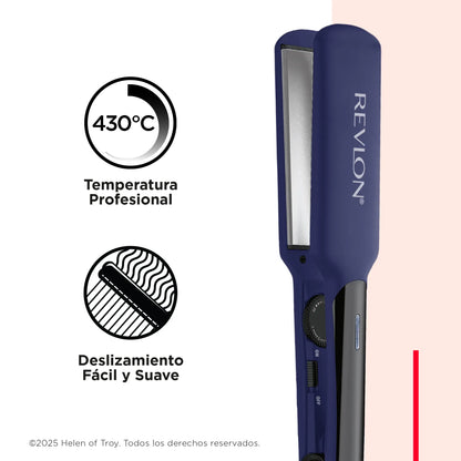 Alisadora de Titanio 2” Revlon Azul | Para un alisado profesional rápido y duradero