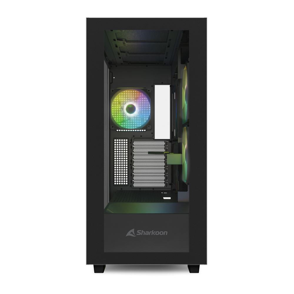 Case Sharkoon Rebel C60 RGB | ATX | Media Torre | Vidrio Templado | 4 Ventiladores RGB | Negro