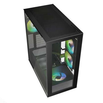 Case Sharkoon Rebel C60 RGB | ATX | Media Torre | Vidrio Templado | 4 Ventiladores RGB | Negro
