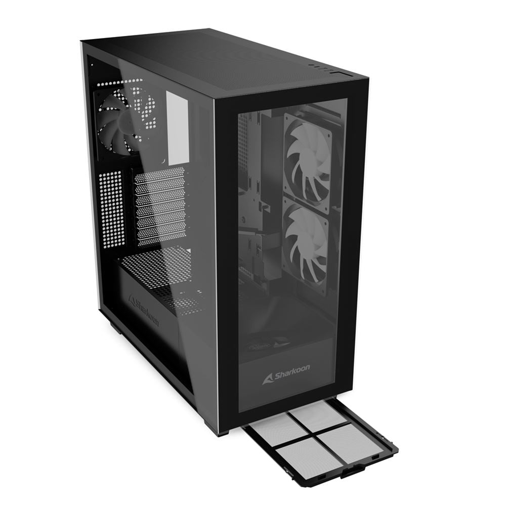 Case Sharkoon Rebel C60 RGB | ATX | Media Torre | Vidrio Templado | 4 Ventiladores RGB | Negro