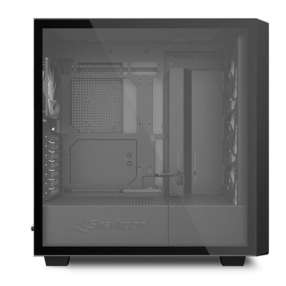 Case Sharkoon Rebel C70G RGB | ATX | Mid Tower | 4 Ventiladores RGB PWM | Frente de Madera | Vidrio Templado | Negro