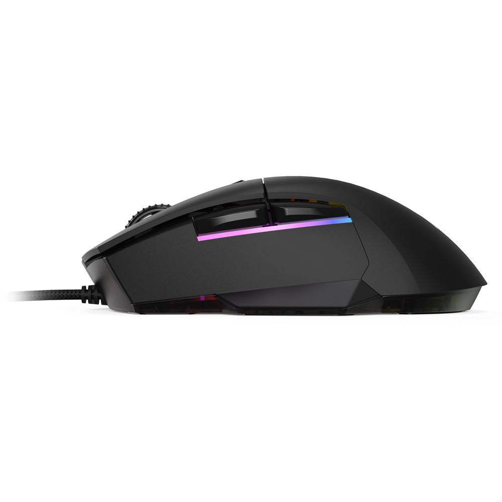 Mouse gaming Sharkoon SGM50W vista superior con botones y scroll wheel detallados