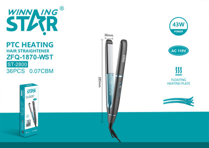 Winning Star Plancha Alisadora de Cabello 43W, ST-2800