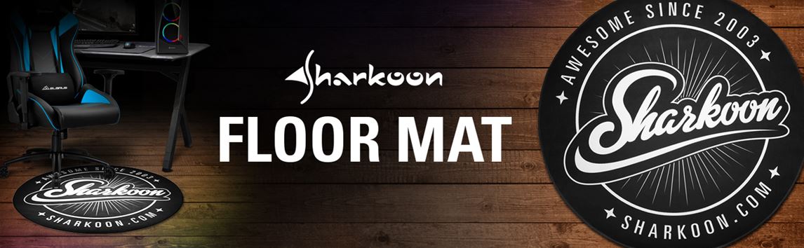 Alfombrilla Sharkoon para Silla | Protección de Suelo | Antideslizante | Redonda | 120cm | Negra