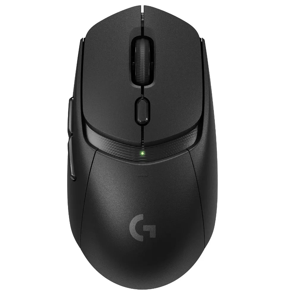 Mouse gaming Logitech G309 LIGHTSPEED vista frontal con diseño ergonómico negro
