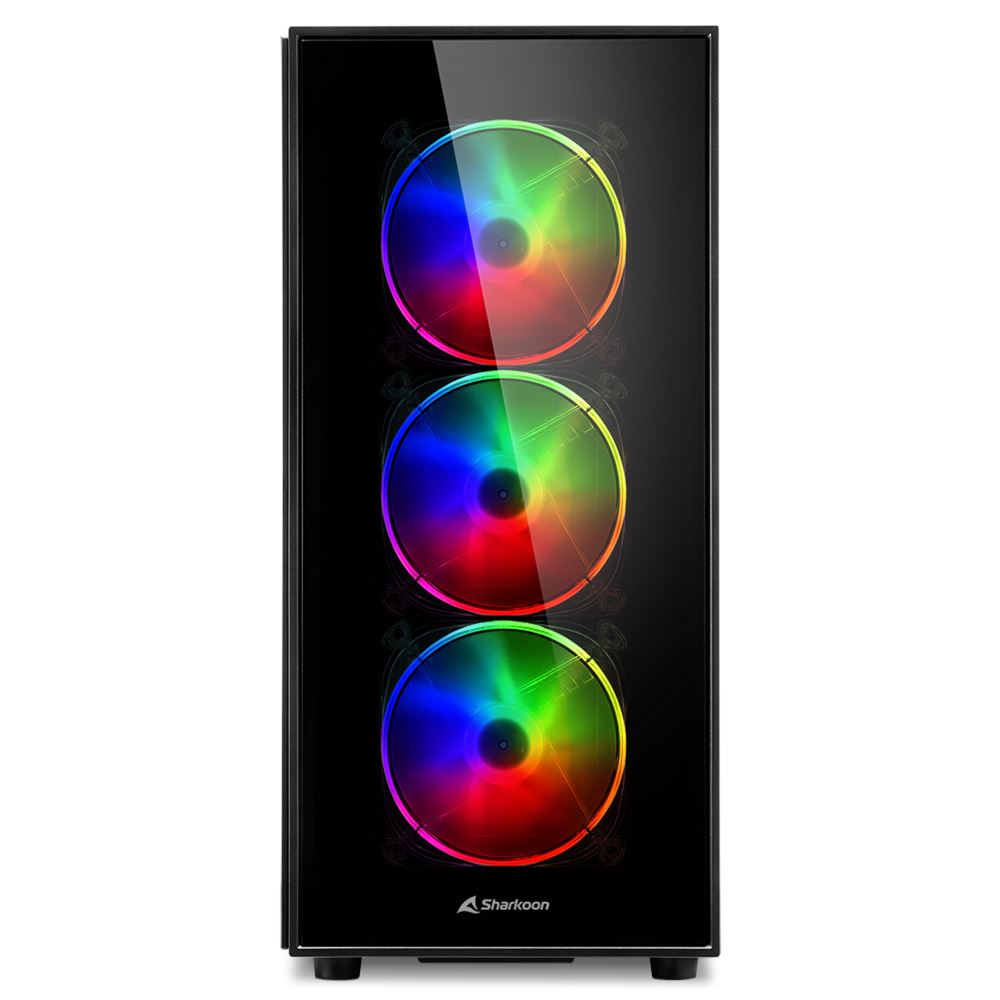 Case Sharkoon Gaming TG5 Pro RGB | Media Torre | Panel de Vidrio Templado | 3 Ventiladores RGB | Negro