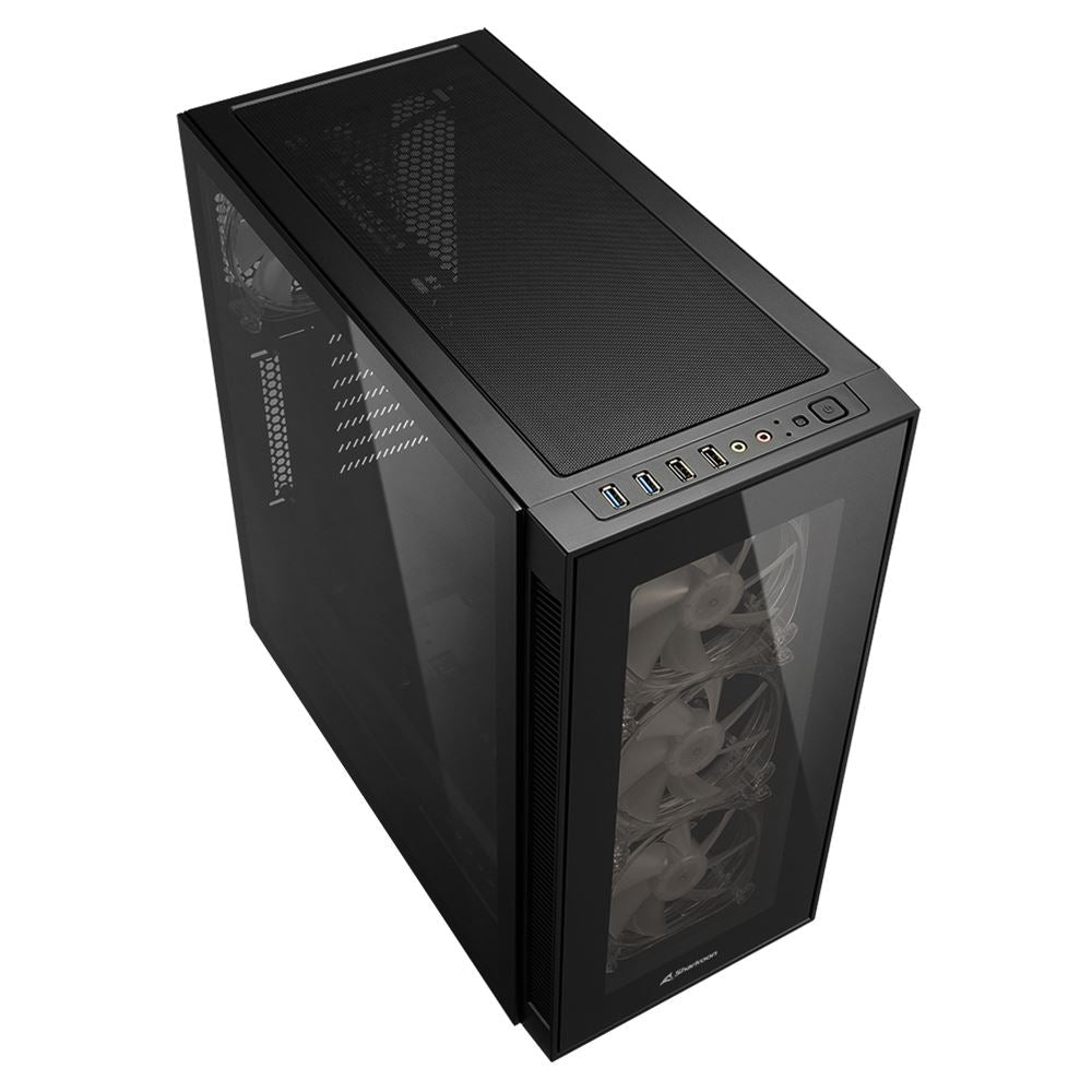 Case Sharkoon Gaming TG5 Pro RGB | Media Torre | Panel de Vidrio Templado | 3 Ventiladores RGB | Negro