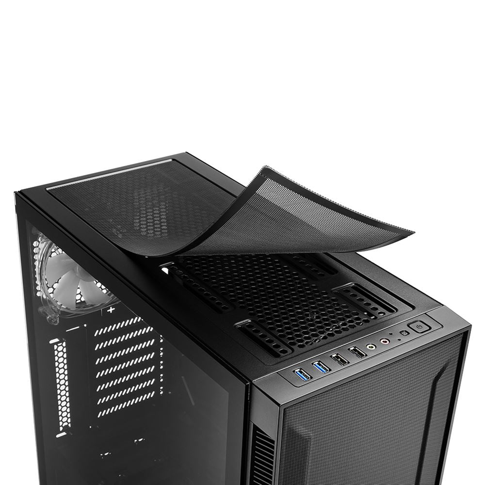 Case Sharkoon TG6M RGB | ATX | Mid Tower | 4 Ventiladores RGB | Vidrio Templado | Negro