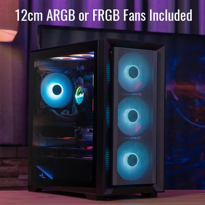 Case RGB AeroCool Tern Mini | Torre Pequeña | Vidrio Templado | 3 Abanicos Delanteros | 1 Abanico Trasero | Negro