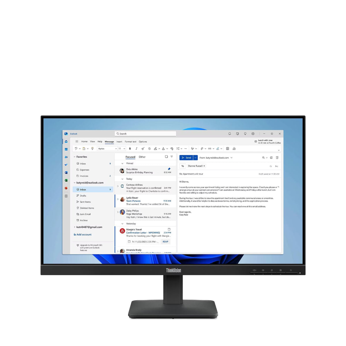 Lenovo Monitor ThinkVision S24-4E 23.8 pulgadas FHD, 64B5KAR1LA